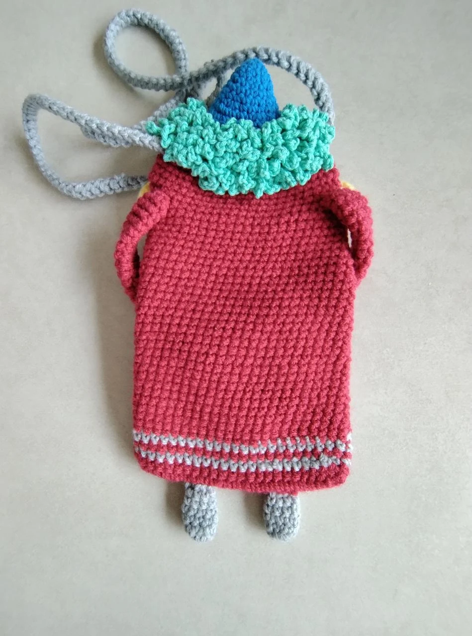 Handmade phone bag shoulder bag little monster big mouth red – photo 5